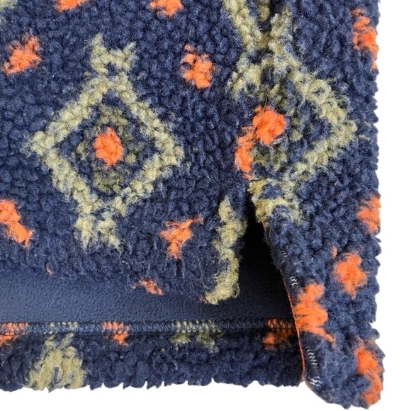 Orvis Sherpa Fleece Snow River Quarter Zip Pullover Aztec Southwestern Print M - Picture 13 of 16